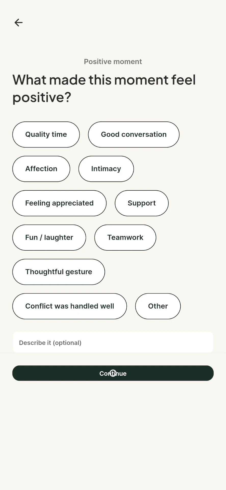 Relate app positive moments screen